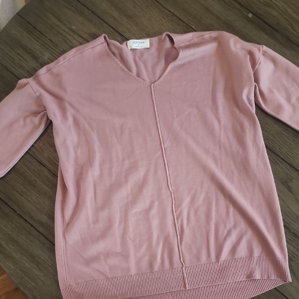 Zenana Women's Pink Sweater